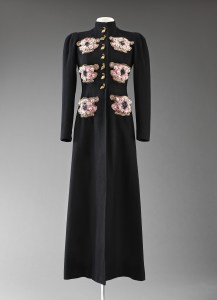 A coat by Elsa Schiaparelli in the "Man Ray and Fashion" exhibition in Paris.