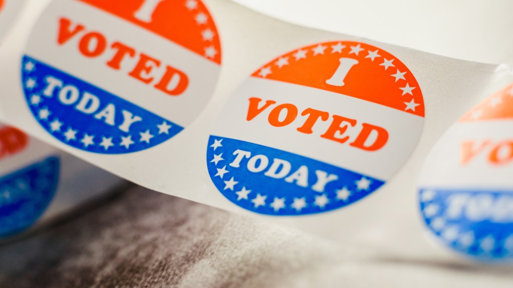 Roll of "I voted" circular stickers
