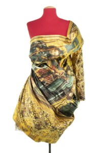 Multi-Color Silk Satin Medieval Print Ensemble, 'Angels and Demons', fall 2010.