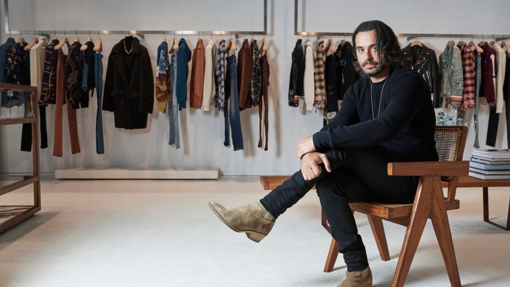 Mike Amiri in his flagship on Rodeo Drive.