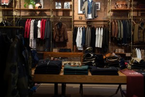Inside the Belstaff store.