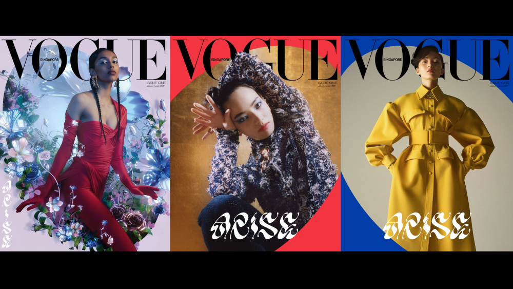 The three debut covers of Vogue Singapore