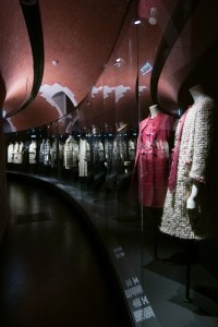 Chanel tweed suits are displayed in the new “Gabrielle Chanel Galleries” at Palais Galliera.