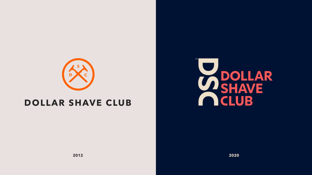 Dollar Shave Club's old and new logo