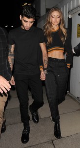 Photo by: KGC-305/STAR MAX/IPx 2020 4/28/20 Gigi Hadid and Zayn Malik expecting child together. STAR MAX File Photo: 9/17/16 Zayn Malik and Gigi Hadid are seen in London, England.
