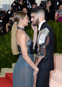 Photo by: DP/AAD/STAR MAX/IPx 2020 4/28/20 Gigi Hadid and Zayn Malik expecting child together. STAR MAX File Photo: 5/2/16 Zayn Malik and Gigi Hadid at "Manus x Machina: Fashion In An Age of Technology" Costume Institute Gala. (Metropolitan Museum of Art, NYC)