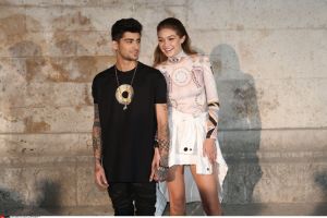 Zayn Malik and Gigi Hadid attend the Givenchy show as part of the Paris Fashion Week Womenswear Spring/Summer 2017 on October 2, 2016 in Paris, France (Sipa via AP Images)