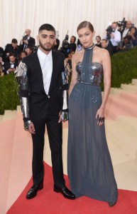 Photo by: KGC-301/STAR MAX/IPx 2020 4/28/20 Gigi Hadid and Zayn Malik expecting child together. STAR MAX File Photo: 5/2/16 Zayn Malik and Gigi Hadid at "Manus x Machina: Fashion In An Age of Technology" Costume Institute Gala. (Metropolitan Museum of Art, NYC)