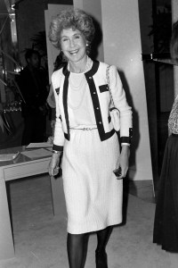 Betsy Bloomingdale arrives for the event in an ensemble designed by Adolfo, 1983.