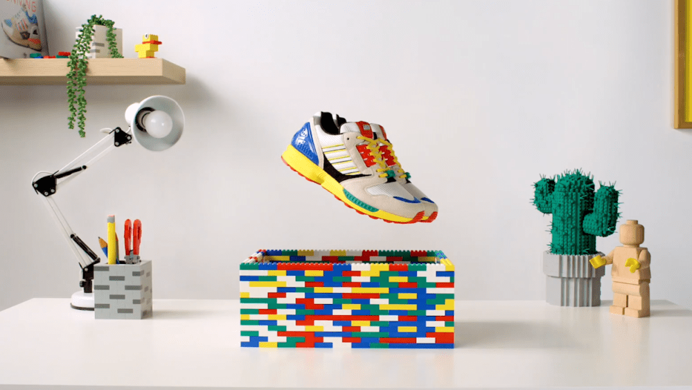 Adidas is partnering with Lego to launch a primary-colored limited-edition sneaker that's the latest installment of this year’s A-ZX series.