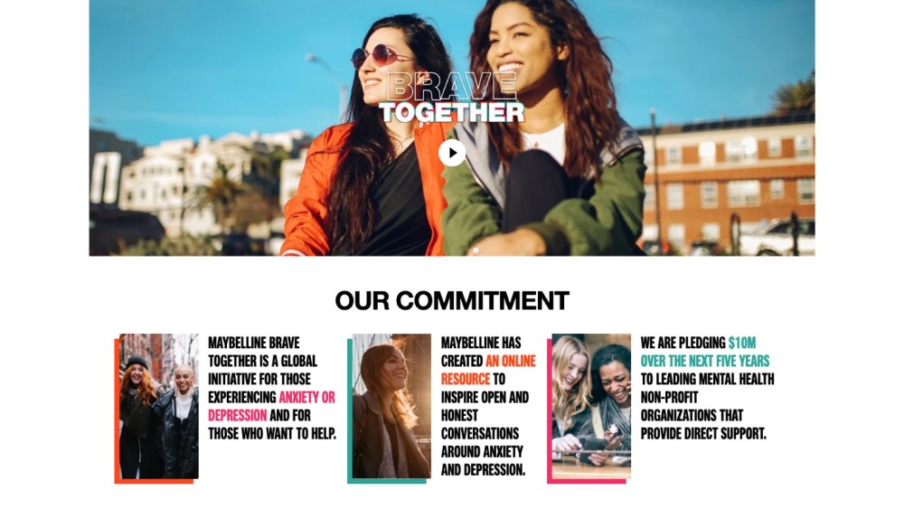 The Maybelline New York "Brave Together" website.
