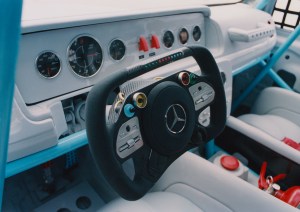 A detail of the Project Geländewagen collaboration between Virgil Abloh and Mercedes-Benz.