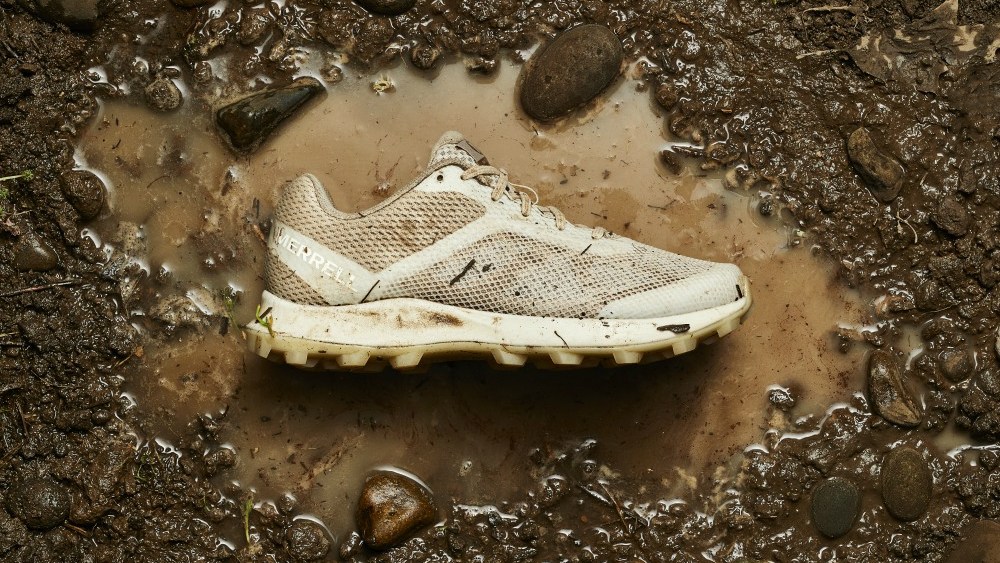 Merrell's Undyed Collection is made with partially recycled inputs and natural rubber.