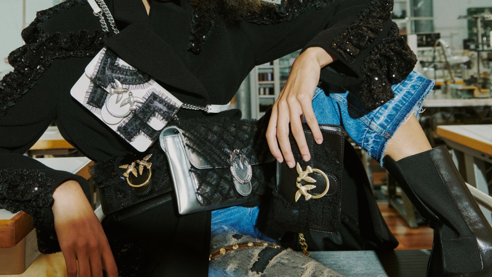 A look from the "Reimagine by Patrick McDowell" capsule collection with Pinko.