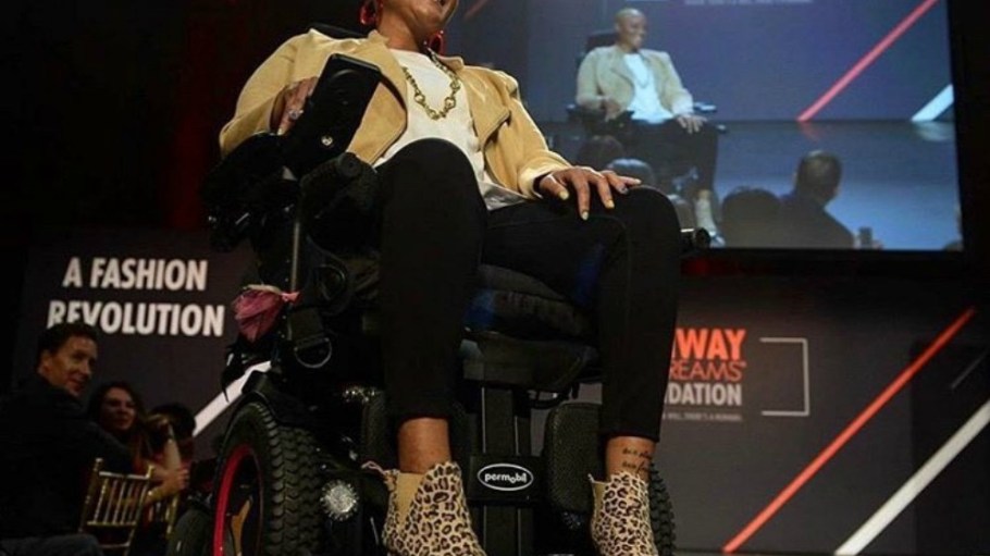 Keisha Greaves, founder of adaptive apparel brand Girls Chronically Rock, at the Runway of Dreams fashion show in 2019.