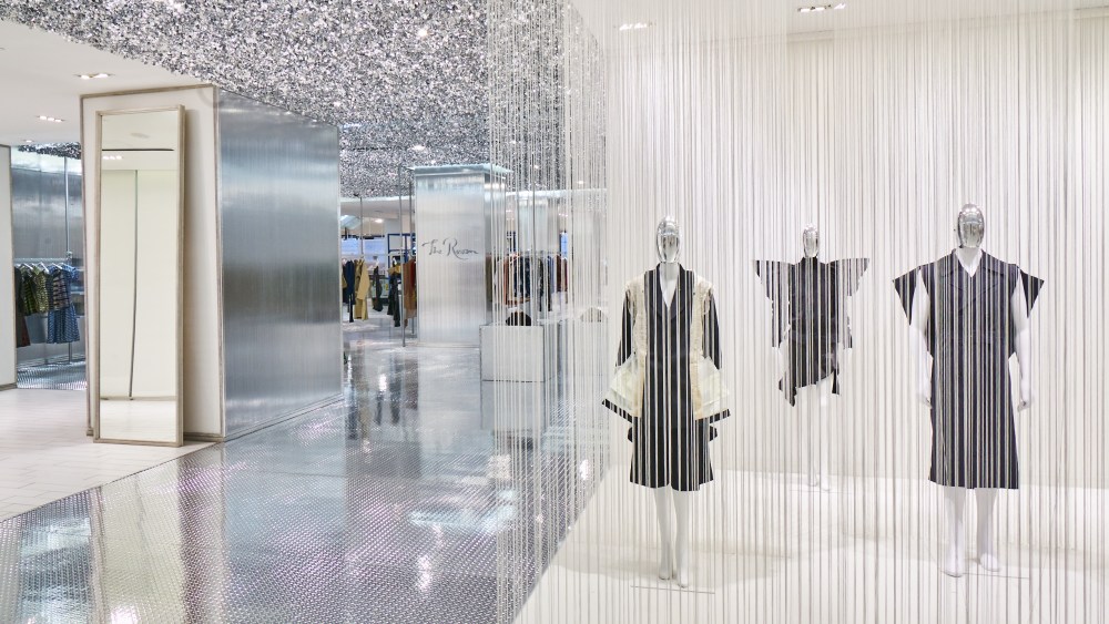 The Room's silver decor.