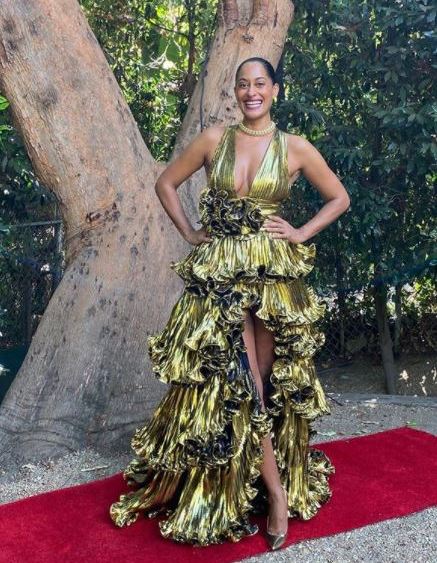 Tracee Ellis Ross wearing Alexandre Vauthier at the 2020 Emmys.
