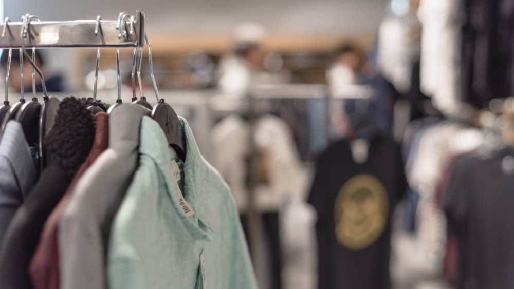 jacket shirt on rack in store