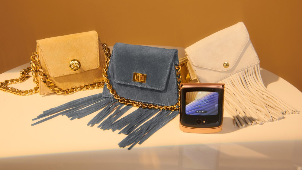 Christian Cowan enters handbag category with collaboration for Motorola Razr 5G.