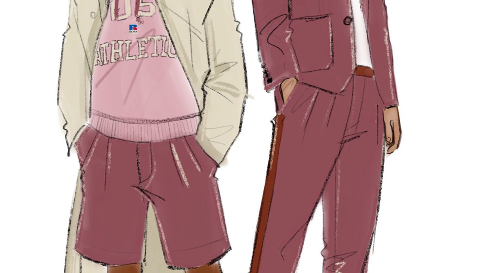 Sketches from the Boss x Russell Athletic capsule.