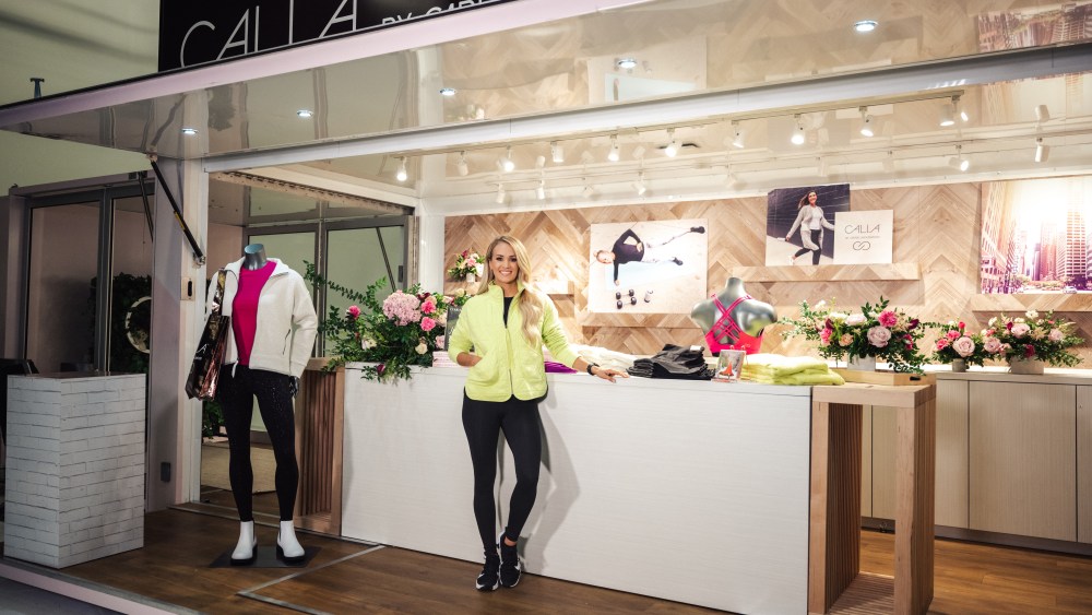 Carrie Underwood at a Calia pop-up shop in Nashville.