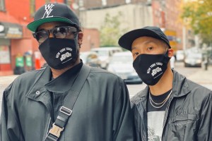 Public School designers Maxwell Osborne and Dao-Yi Chow in their mask.