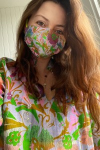 Tanya Taylor in her mask.