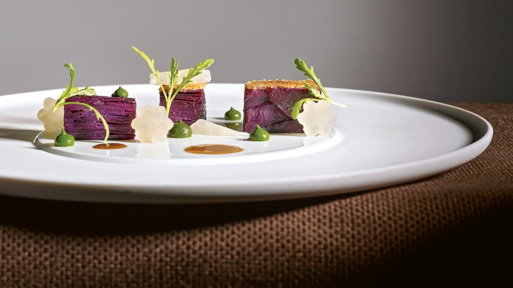 Molokai Sweet Potato Mille-­Feuille from Thomas Keller's cookbook "The French Laundry, Per Se."