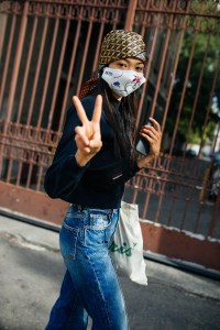 Face masks at Fashion Week Spring 2021.