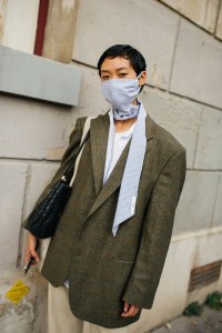 Face masks at Fashion Week Spring 2021.