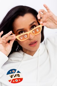 Rad + Refined’s sunglasses. Staud cotton hoodie.
