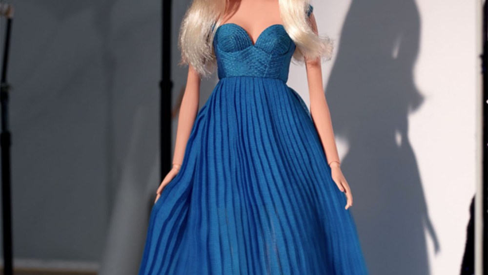A Versace-inspired gown that Is similar to one Schiffer wore on the runway in 1994.Photo courtesy of Barbie.