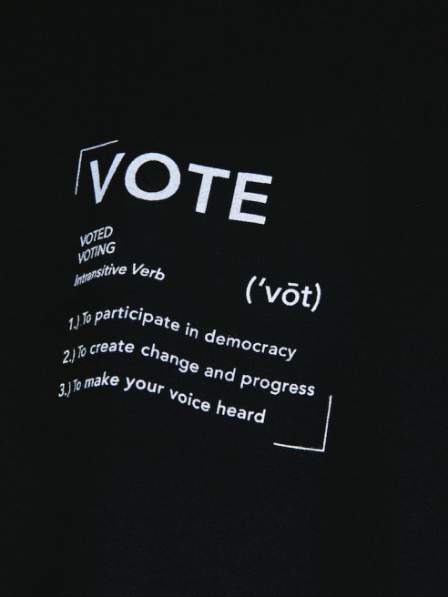 AG Jeans, Citizens of Humanity and Agolde released T-shirts encouraging consumers to vote in the upcoming U.S. presidential election.