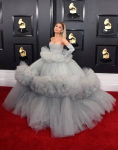 Ariana Grande arrives at the 62nd annual Grammy Awards at the Staples Center on Sunday, Jan. 26, 2020, in Los Angeles. (Photo by Jordan Strauss/Invision/AP)