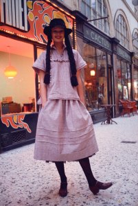 Dress from Kenzo's JAP collection for RTW Spring 1974.