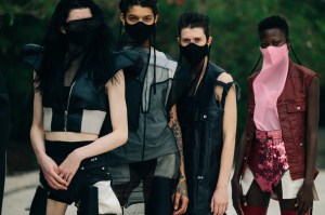 Backstage at Rick Owens' RTW Spring 2021 show.