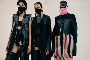 Backstage at Rick Owens' RTW Spring 2021 show.