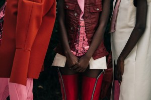 Backstage at Rick Owens' RTW Spring 2021 show.