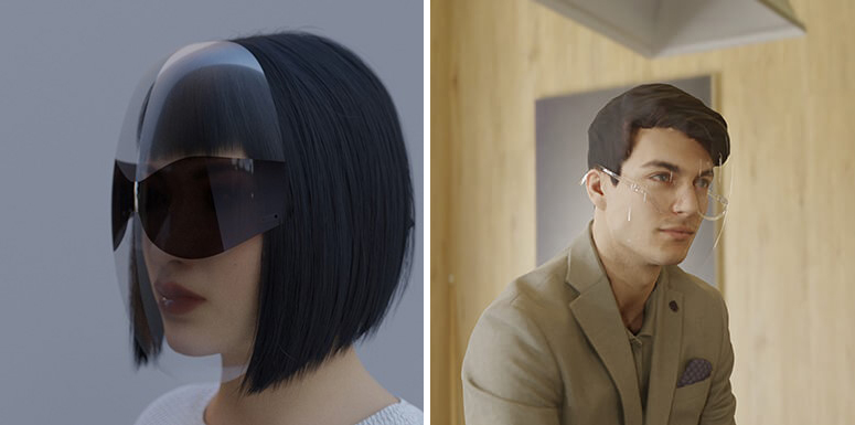 Designer Joe Doucet's fashionable face shield is now a product called Vue Shield, which will ship in November.