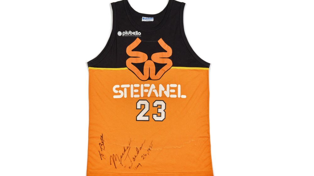 Michael Jordan's game-worn and signed Stefanel Trieste jersey from 1985