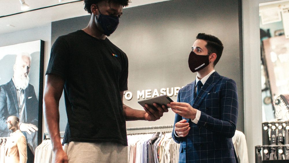 James Wiseman at the Indochino Miami showroom
