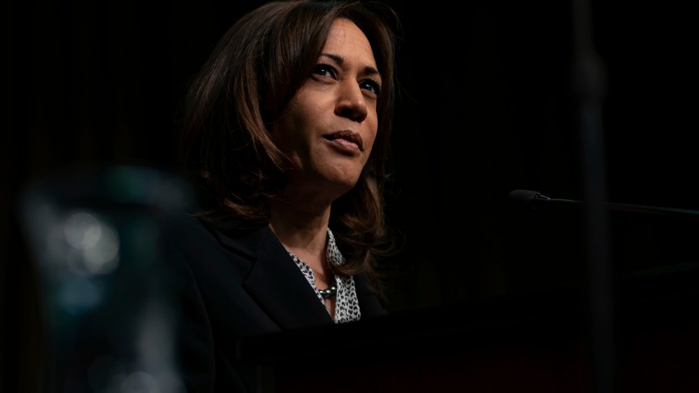 Democratic presidential candidate ​Kamala Harris ​speaks at the third day of the National Action Network's 26th national convention in New York City on April 5, 2019. The convention featured speeches and panel discussions around issues such as voting rights, criminal justice reform, immigration, health care, education, corporate responsibility, and economic equity. (Photo by Michael Nigro/Sipa USA)(Sipa via AP Images)