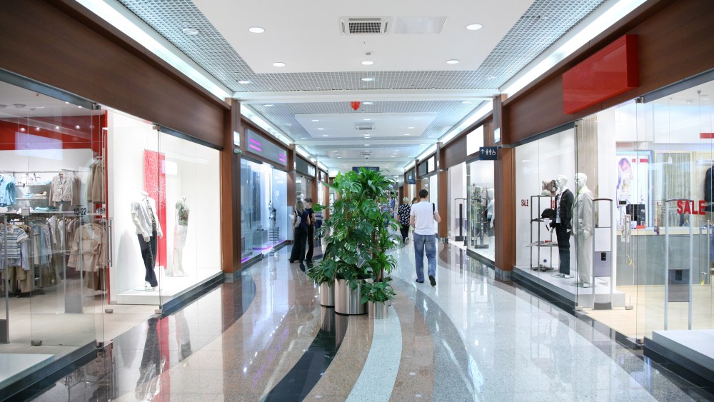 corridor in the commercial center