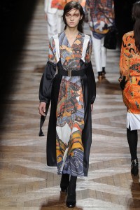 Dries Van Noten incorporated Asian prints and textiles into his fall-winter 2012 collection.
