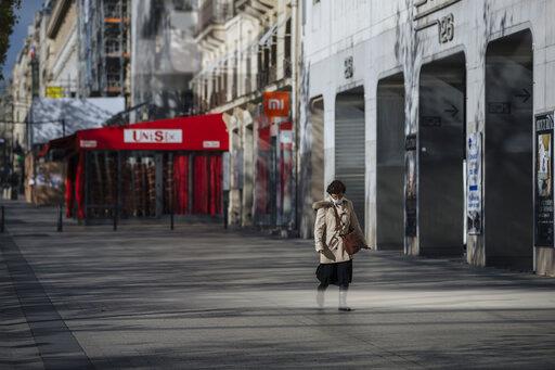 Non-essential stores remain shuttered in France.