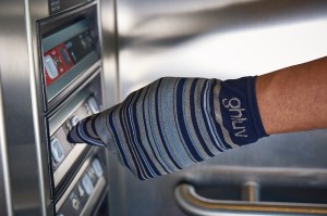 Ghluv is a wristlet accessory treated with an antimicrobial technology that could be easily pulled down, serving as an effective hand protector when needed.