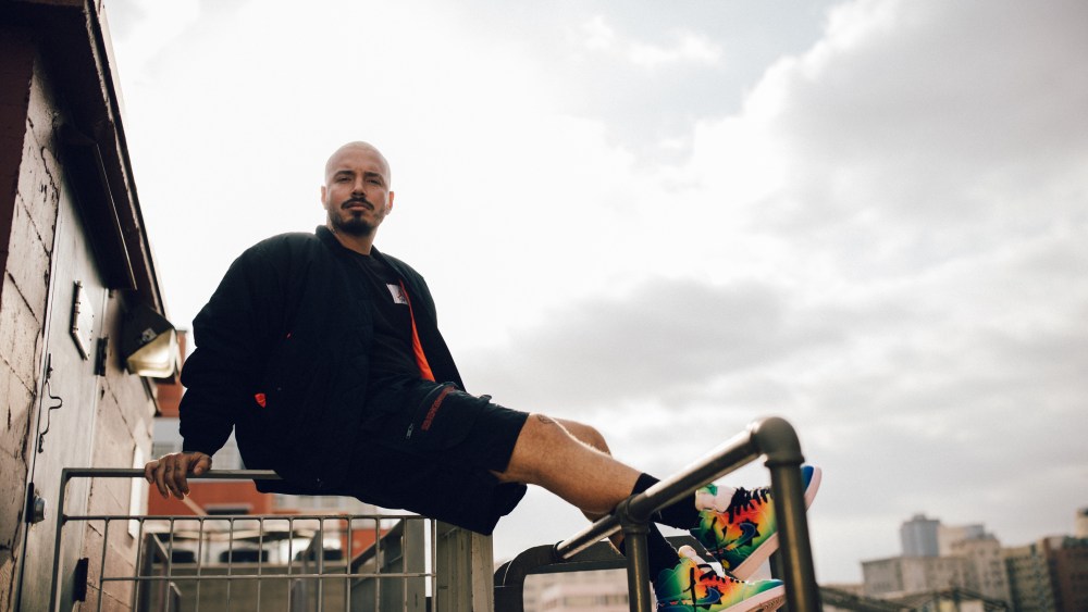 J Balvin in the Air Jordan I x J Balvin sneakers