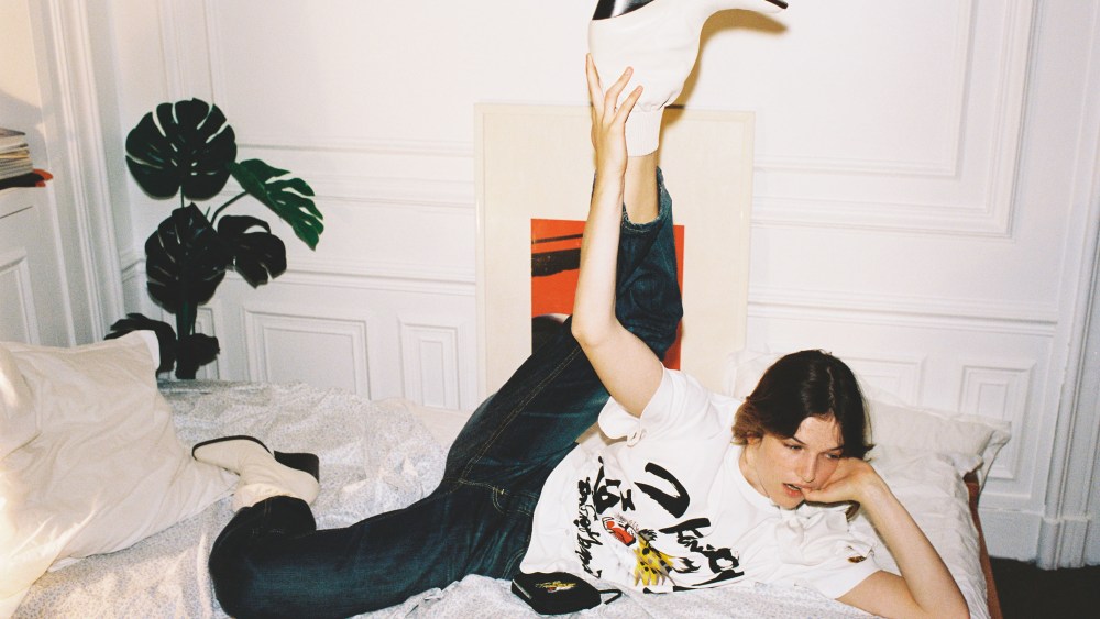 A look from Kenzo's capsule collection with Kansai Yamamoto.
