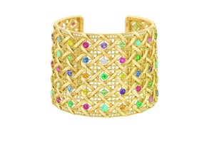 My Dior woven yellow gold cuff.