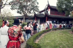 Attendees at the Xitang Hanfu Festival in China.